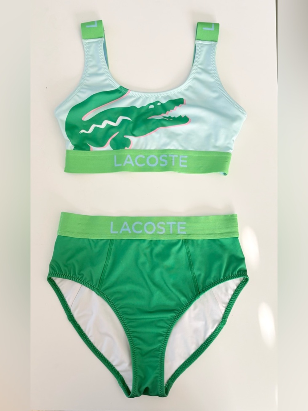 Lacoste Crocodile Print Bikini Green Logo 34/36